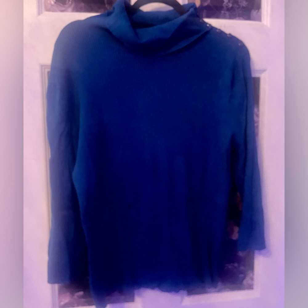 New York & Company 3/4 sleeve lightweight turtleneck sweater.